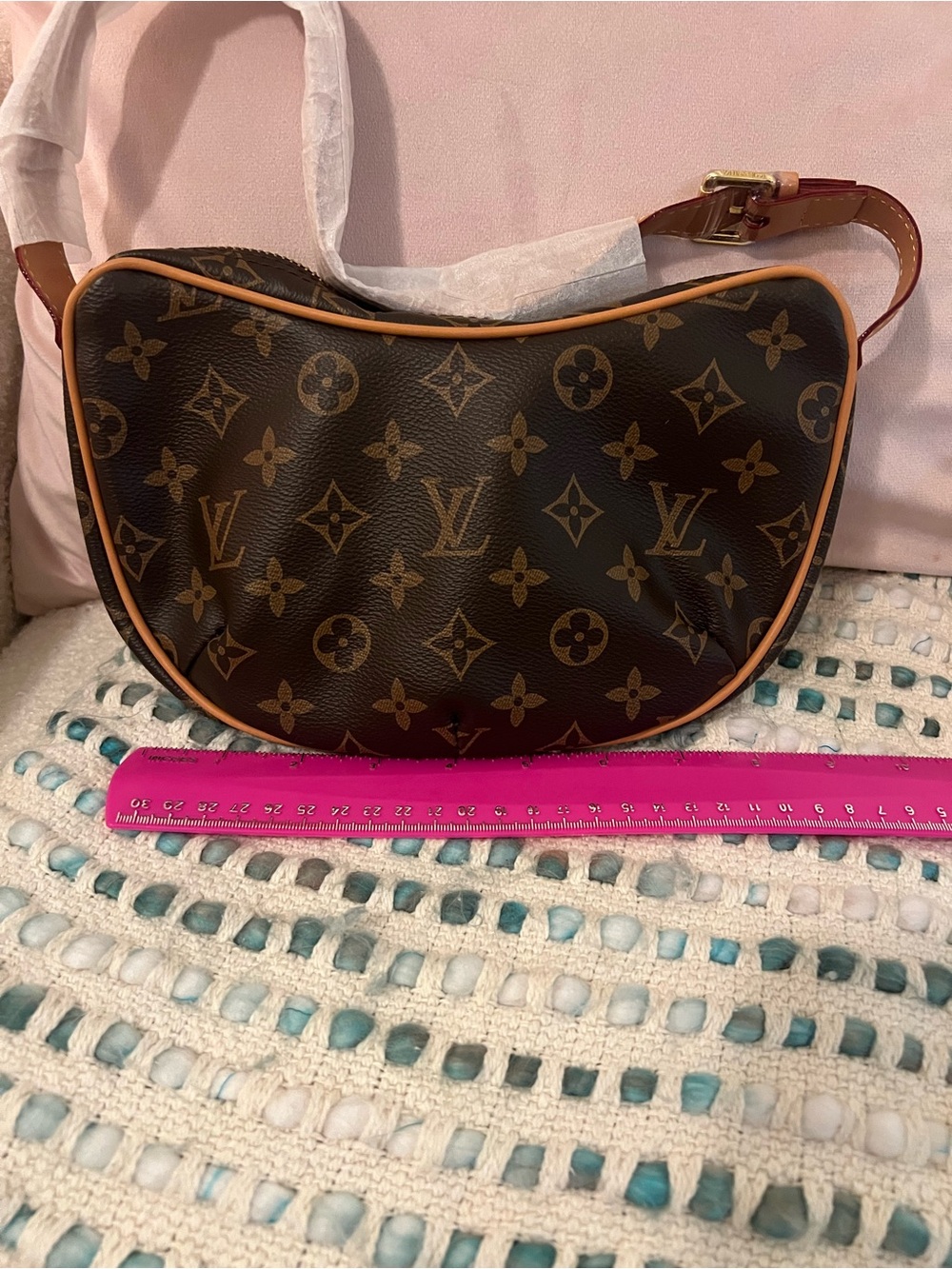 INSPIRED Brown Monogram Crescent Shoulder Bag - Picture 4 of 8